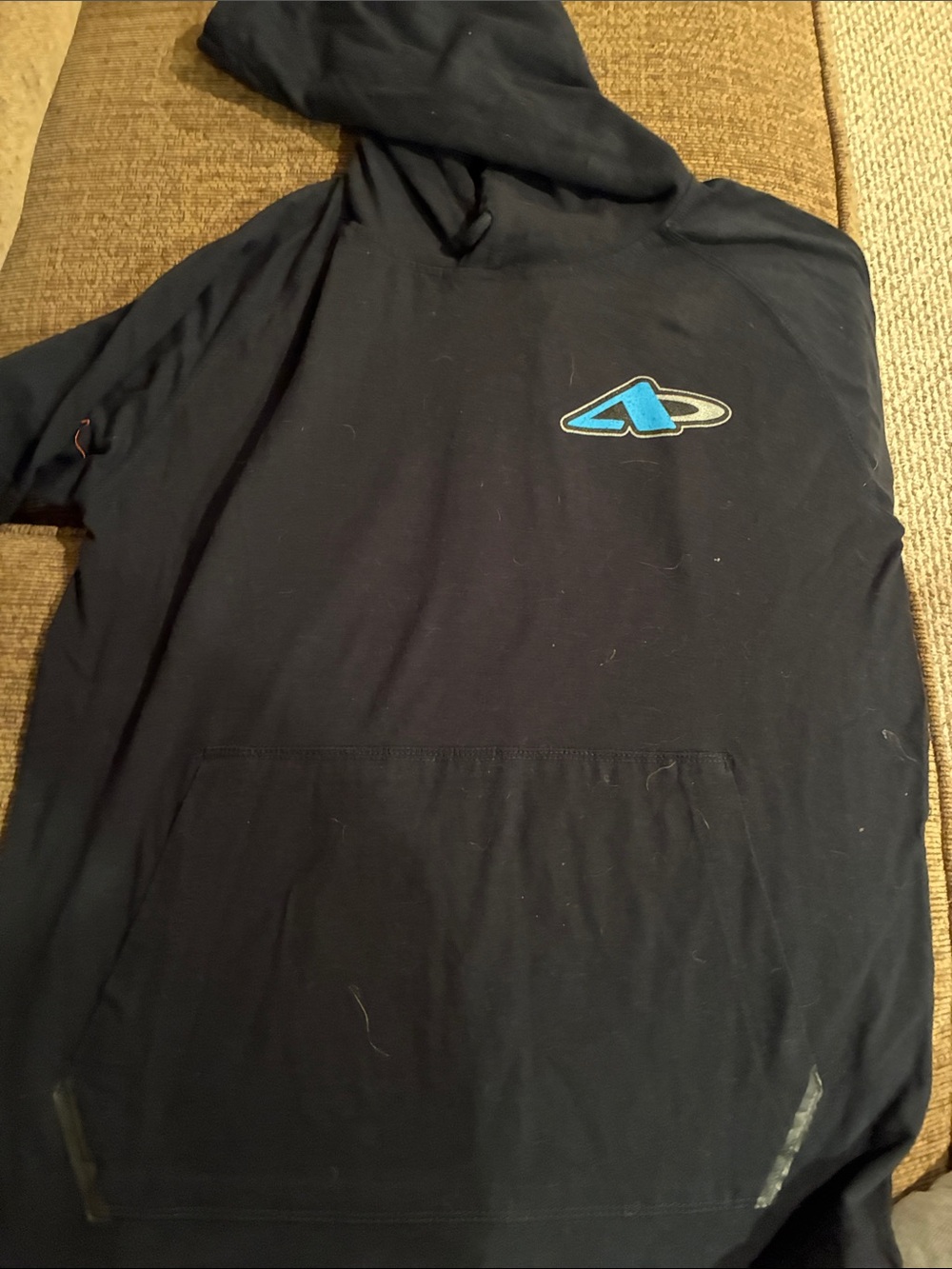 Black Hoodie with Blue Accent Logo